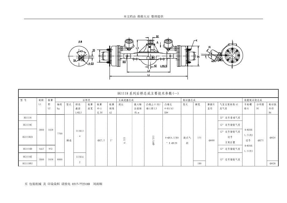 hg1118系列后桥总成主要技术参数_第5页