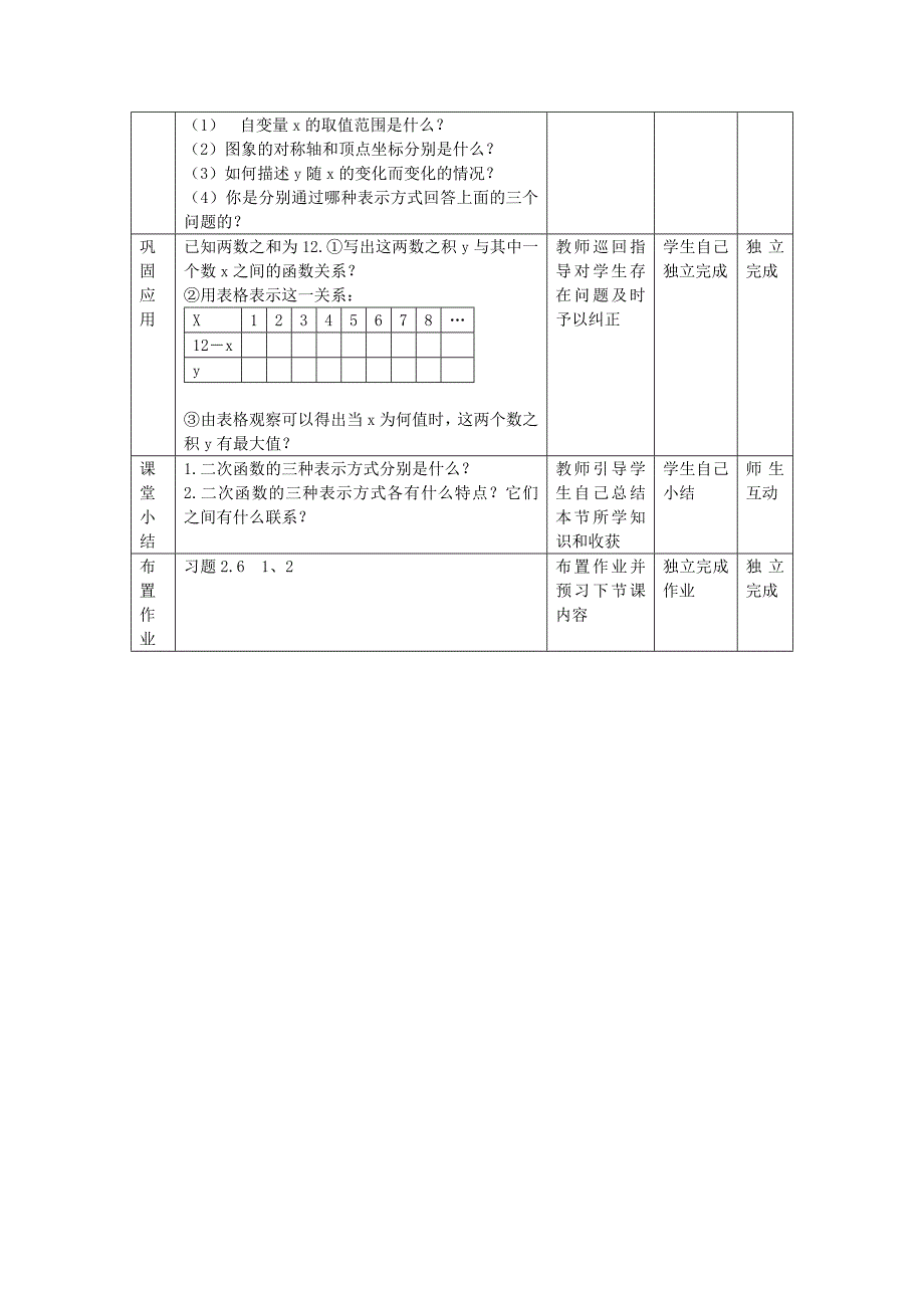 2[1].5用三种方式表示二次函数教学案_第3页