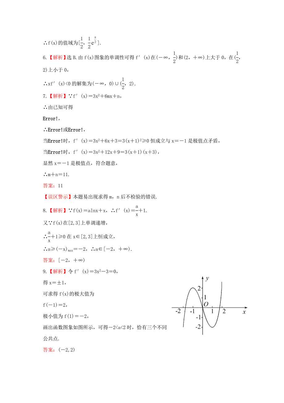 2014届广西高考数学（理）一轮复习基础提分训练：14.2《导数的应用》（新人教a版）_第4页