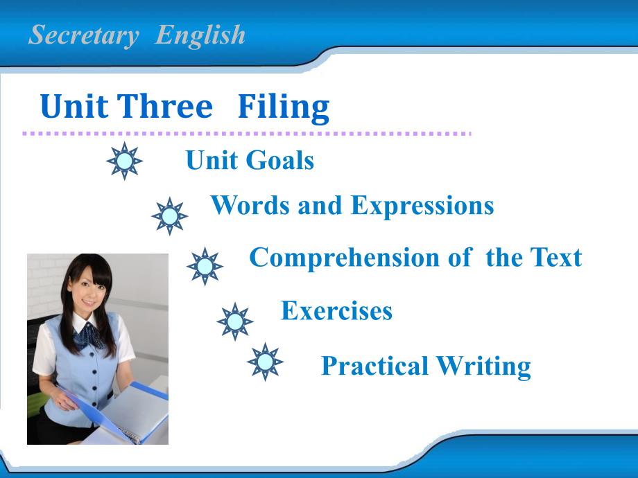 文秘英语 高职语言文化类Unit Three 课件_第1页