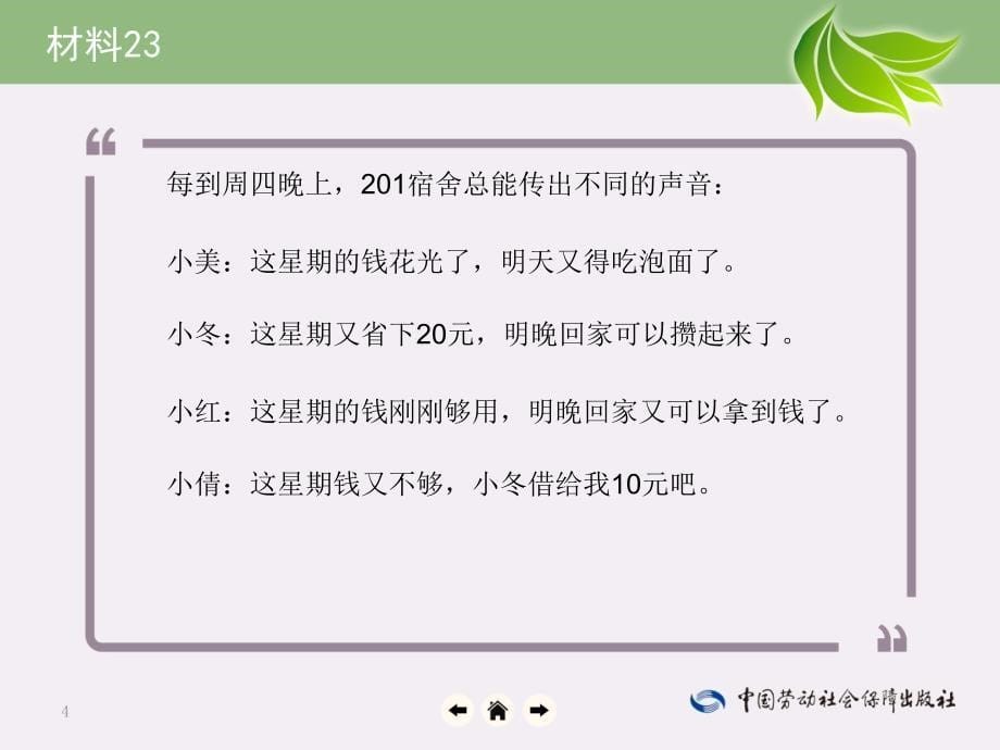 劳动出版社精品课件 《心理健康成长手册（与心理健康教育读本（第三版）配套）》 A013553第8课—第1节_第5页