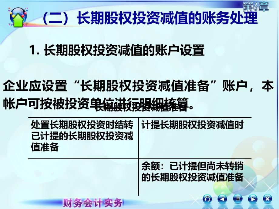 新修改的财务会计实务课件063第六章长期股权投资第四讲长期股权投资的减值和处置_第3页