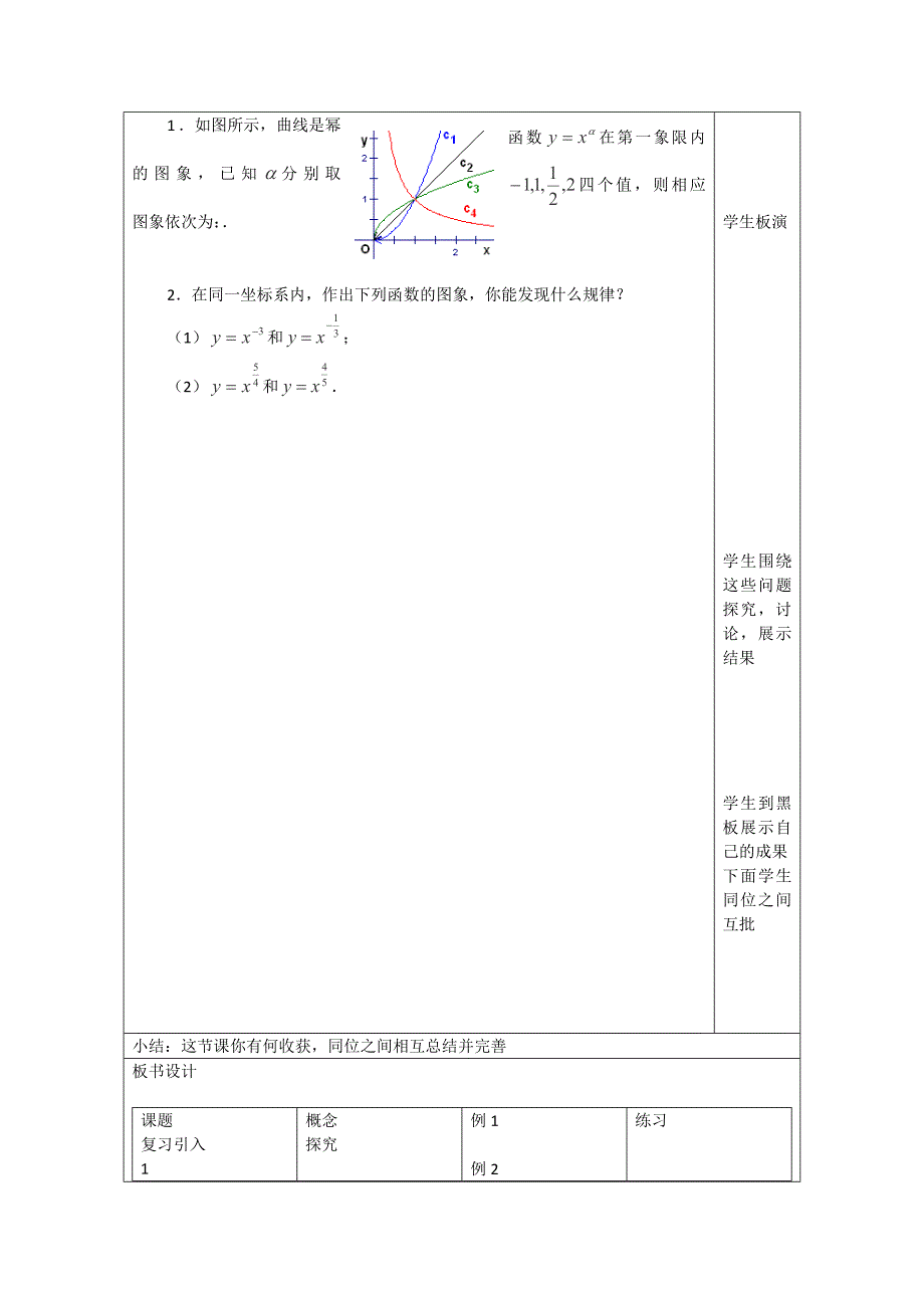 2013年山东省郯城县第三中学高一数学教案：《幂函数》_第3页