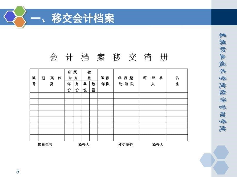 基础会计 田家富教学课件 已更新情境九任务二 会计档案管理_第5页