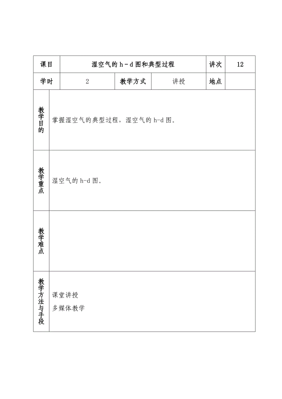 12湿空气的h-d图和典型过程_第1页