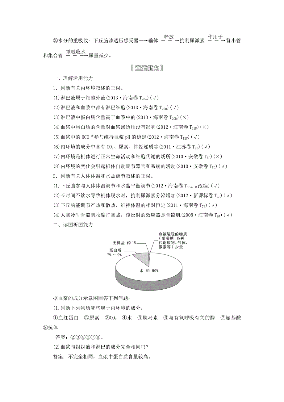 2015届高考生物一轮精品讲义1.1人体内环境的稳态与调节（新人教版必修3）_第2页