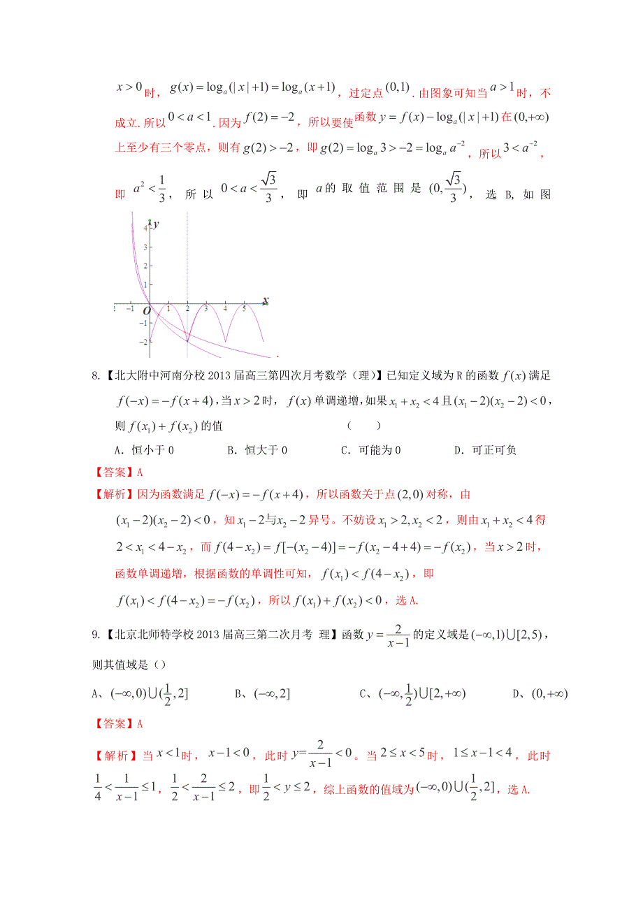 2013高考备考各地试题解析分类汇编（二）理科数学：2函数_第4页