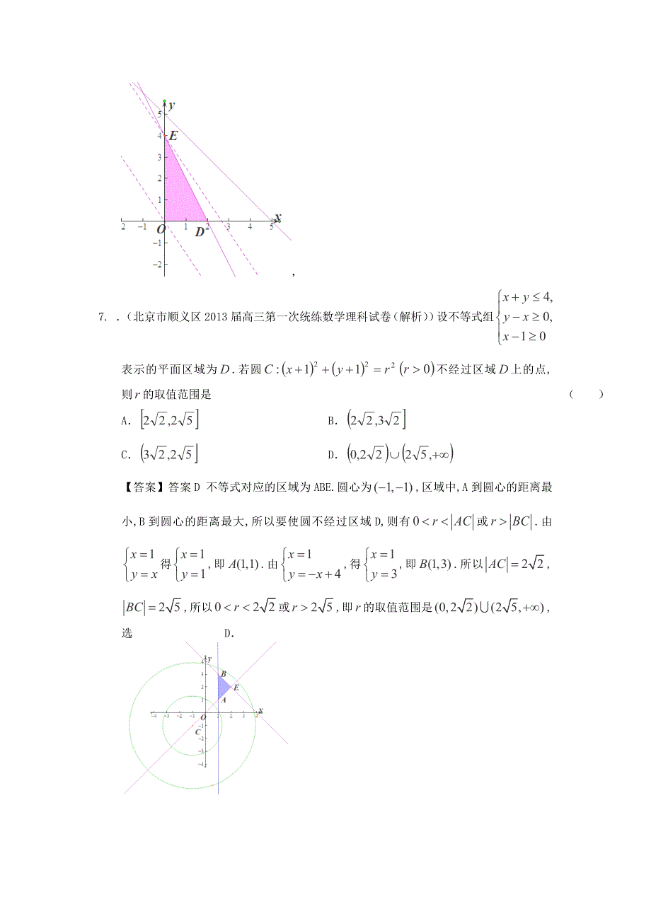 2014届北京高考数学（理）一轮复习试题汇编：16《线性规划》（新人教a版）_第4页