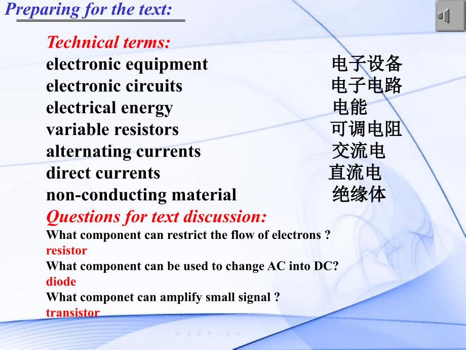 电子信息技术专业英语 教学课件 ppt 作者 丁宁_ Unit1 Electronic Component_第3页