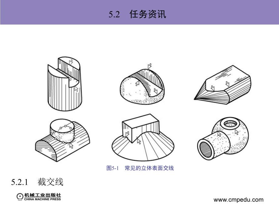 机械制图与CAD 教学课件 ppt 作者 邓小君 任务5　求作截交线和相贯线_第3页