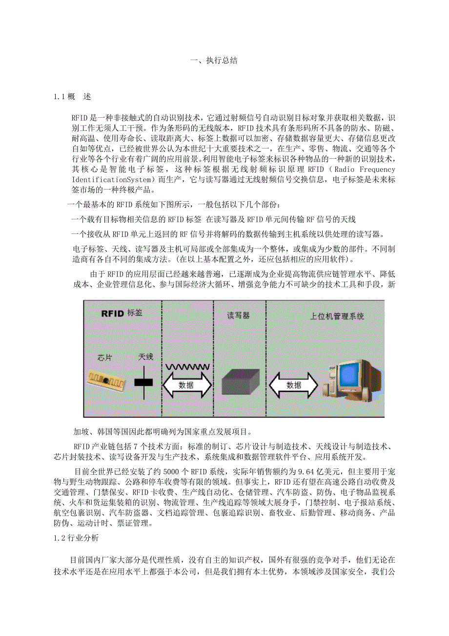 rfid项目商业计划书(陆)(最新整理by阿拉蕾)_第1页