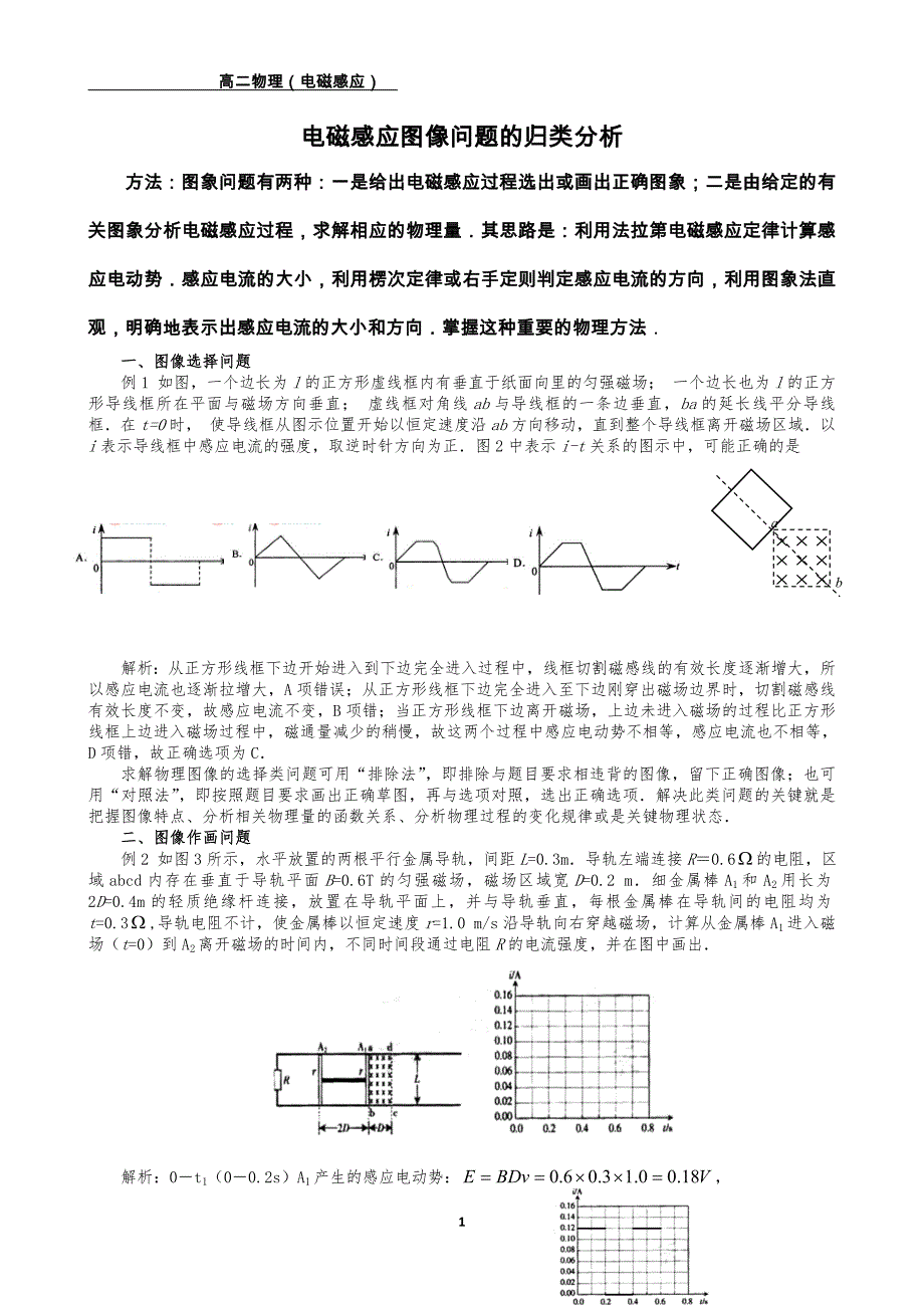 电磁感应图象问题归类58805795_第1页