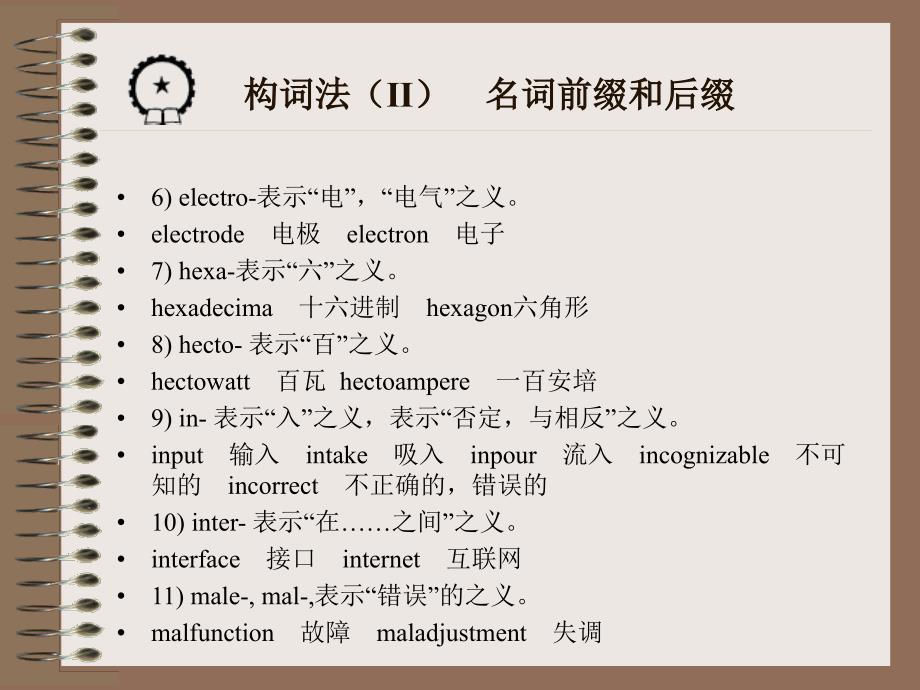 电子信息类专业英语 教学课件 ppt 作者 温丹丽unit 5 构词法（Ⅱ）　名词前缀和后缀_第3页