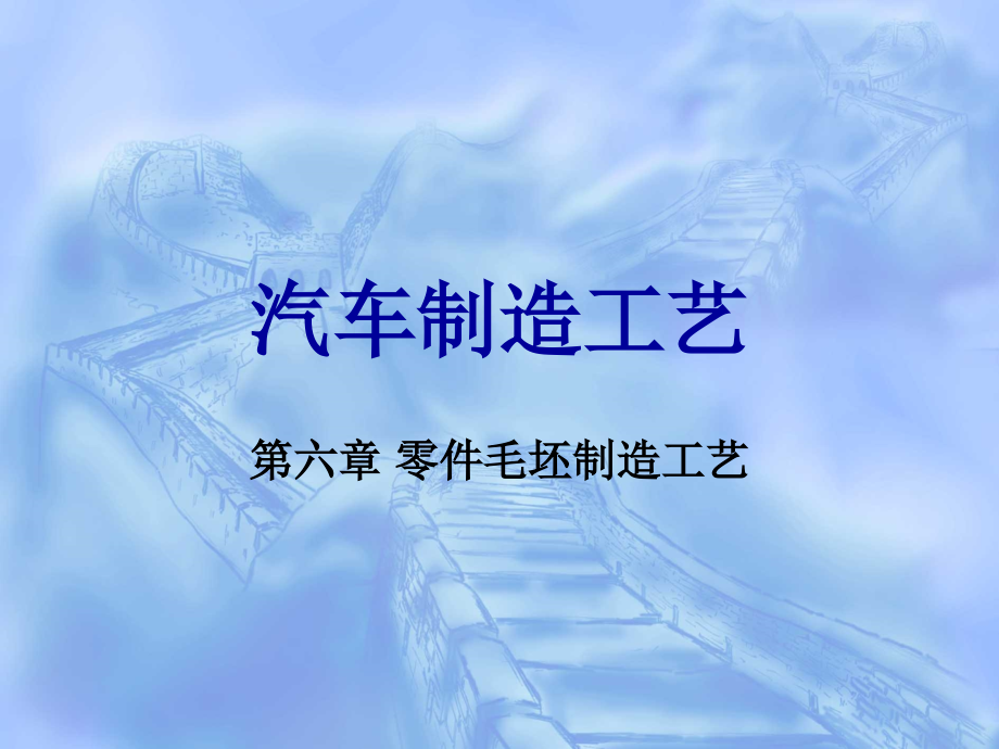 汽车制造工艺 教学课件 ppt 作者 何耀华第六章+零件毛坯制造工艺 第六章 零件毛坯制造工艺_第1页