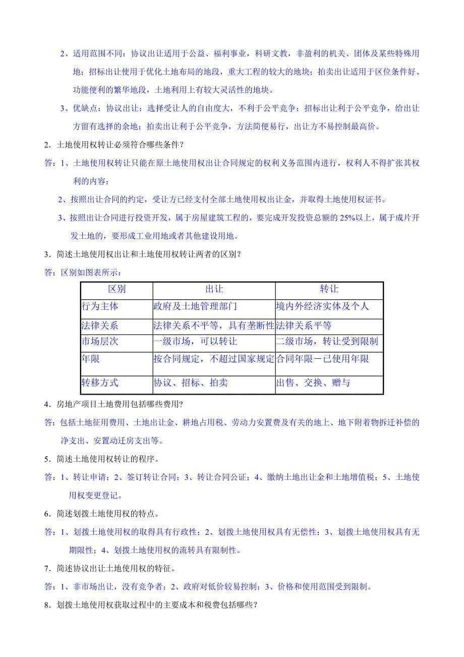 房地产开发与经营作业--答案(土木工程)_第5页