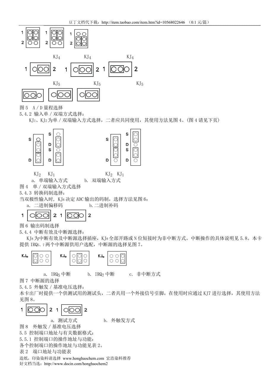 pc-6325b光电隔离模入接口卡技术说明书_第5页