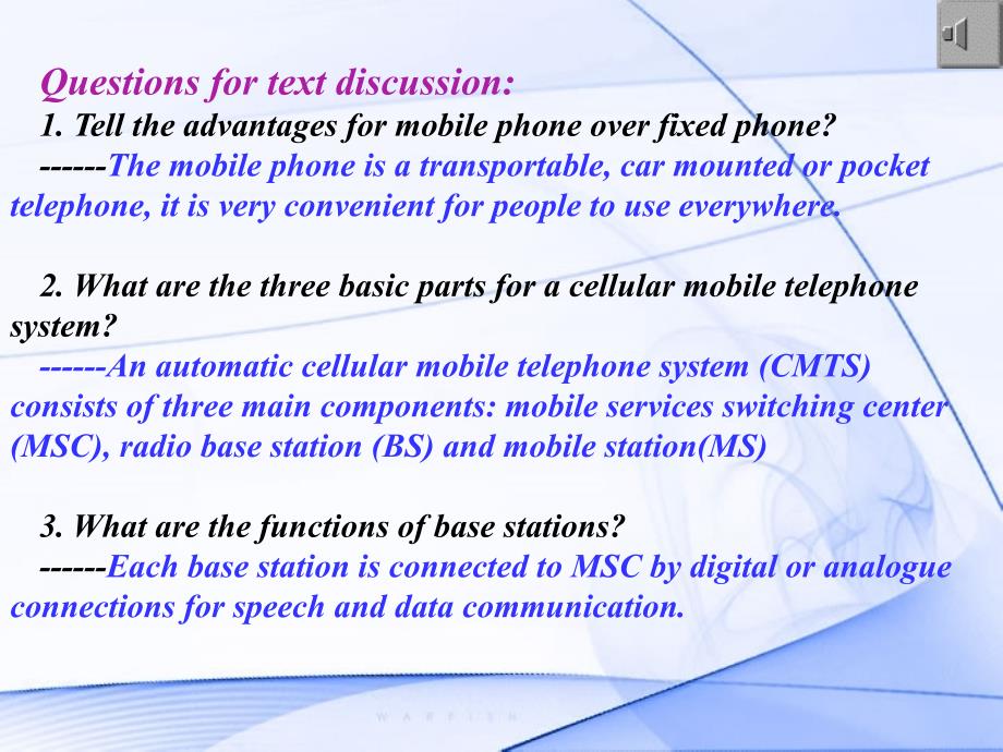 电子信息技术专业英语 教学课件 ppt 作者 丁宁_ Unit17 Cellular Mobile Telephone_第3页