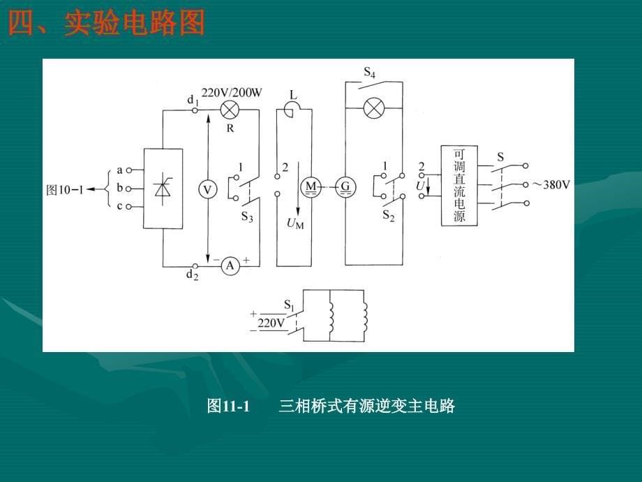 电力电子技术实验 第2版 教学课件 ppt 作者 主编 实验十一 三相桥式有源逆变电路的研究_第5页