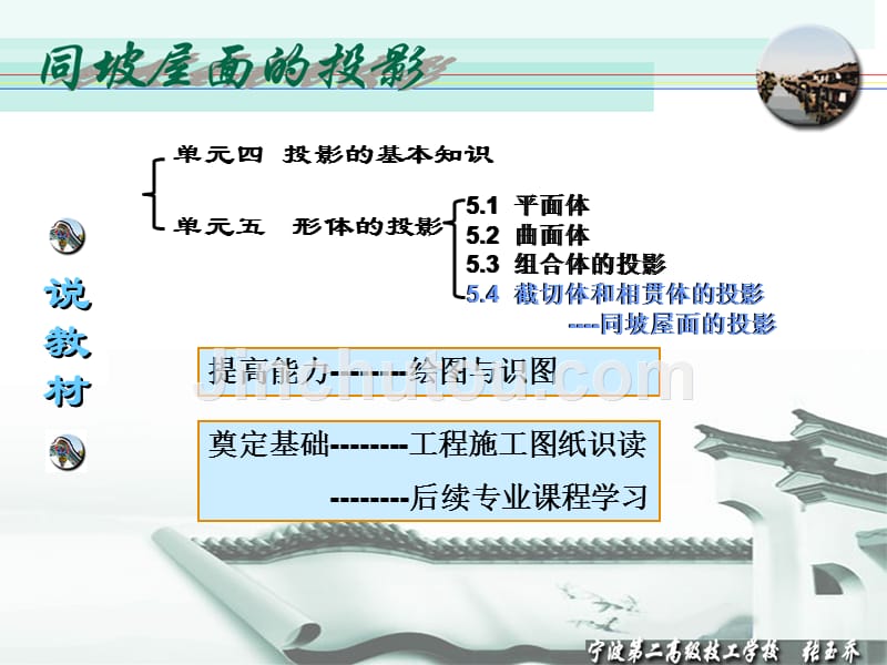 截切体和相贯体的投影----同坡屋面的投影创新杯说课大赛国赛说课课件_第4页