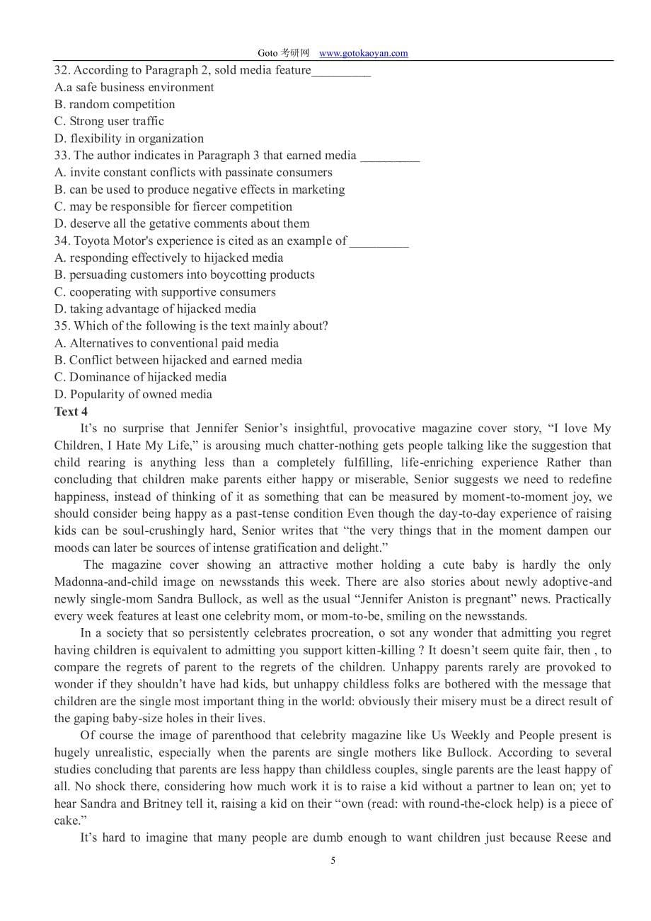 2011年考研英语(一)真题试卷及答案-干净版本.pdf_第5页