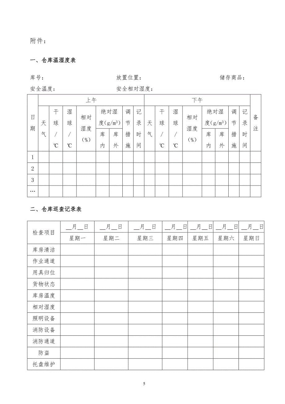 某公司仓库温湿度管理细则_第5页