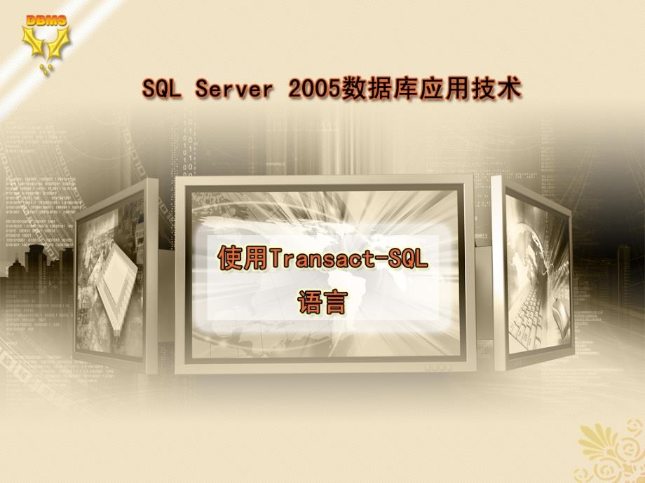 SQL Server 2005 数据库应用技术 教学课件 ppt 作者 刘宏 第3章 使用Transact-SQL语言 _第1页