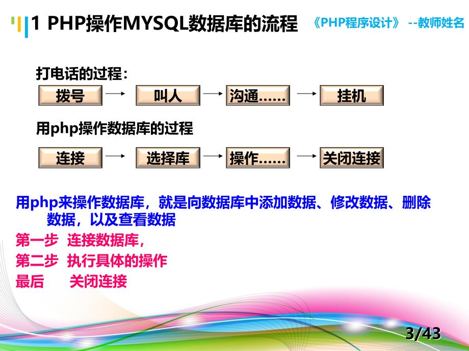 PHP程序设计案例教程 教学课件 ppt 作者 陈建国 第12讲 第12讲 PHP+MYSQL数据库编程（2）_第3页