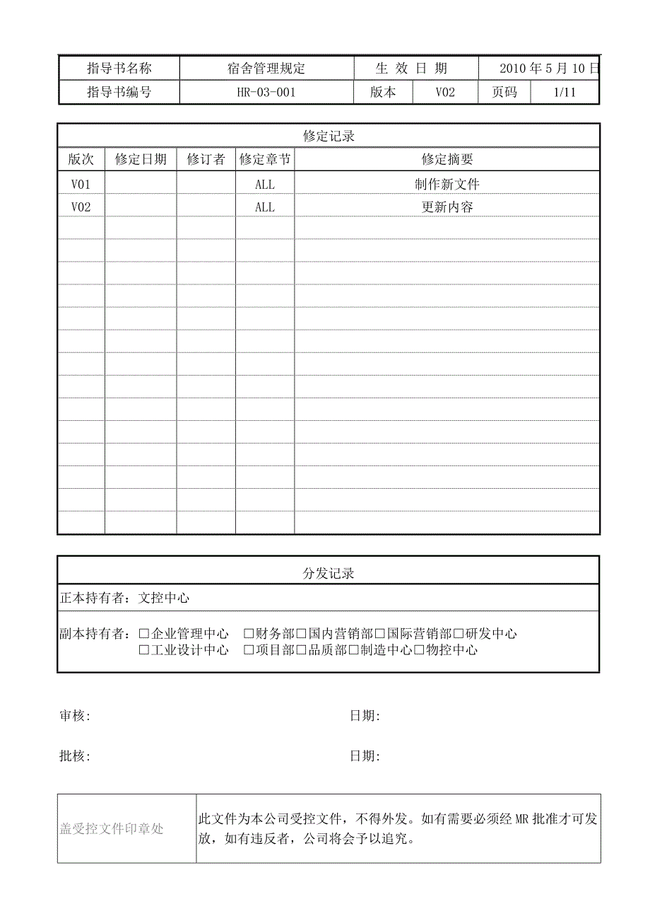 公司宿舍管理规定(最新整理by阿拉蕾)_第1页