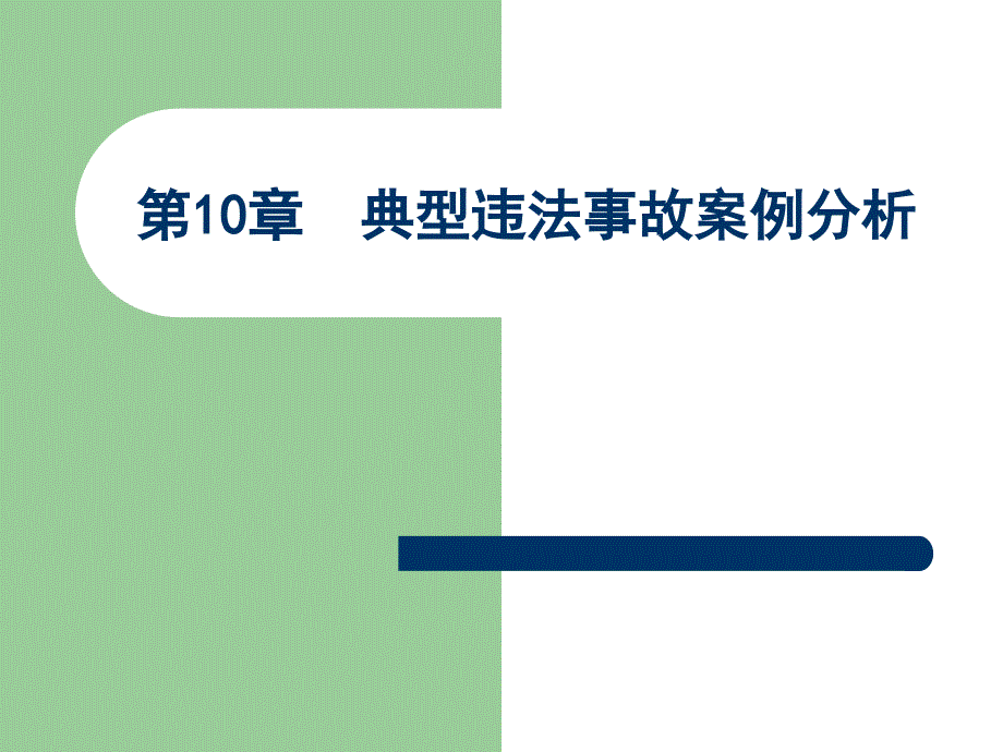 安全法学 第2版 教学课件 ppt 作者 栗继祖 第10章  典型违法事故案例分析_第1页