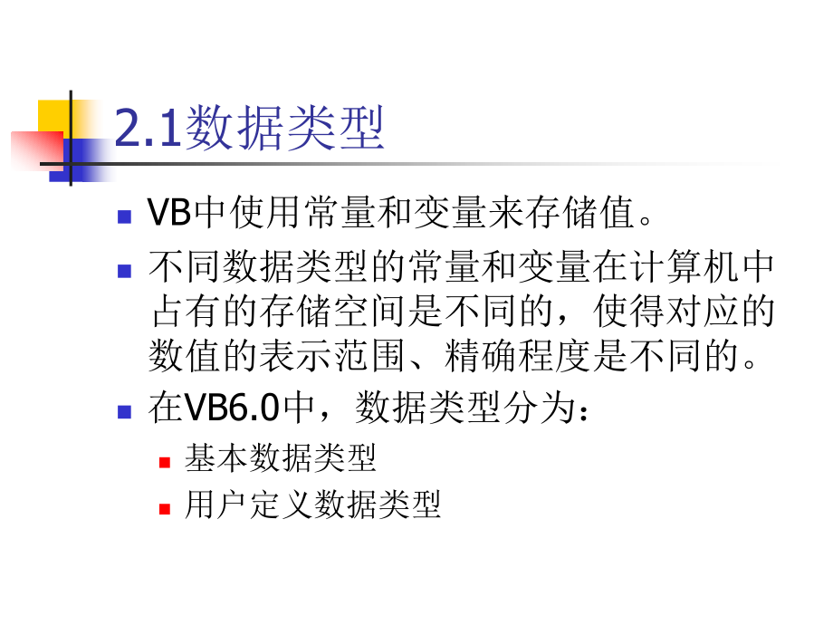Visual Basic程序设计 教学课件 ppt 作者 王怀彬 第02章_第2页