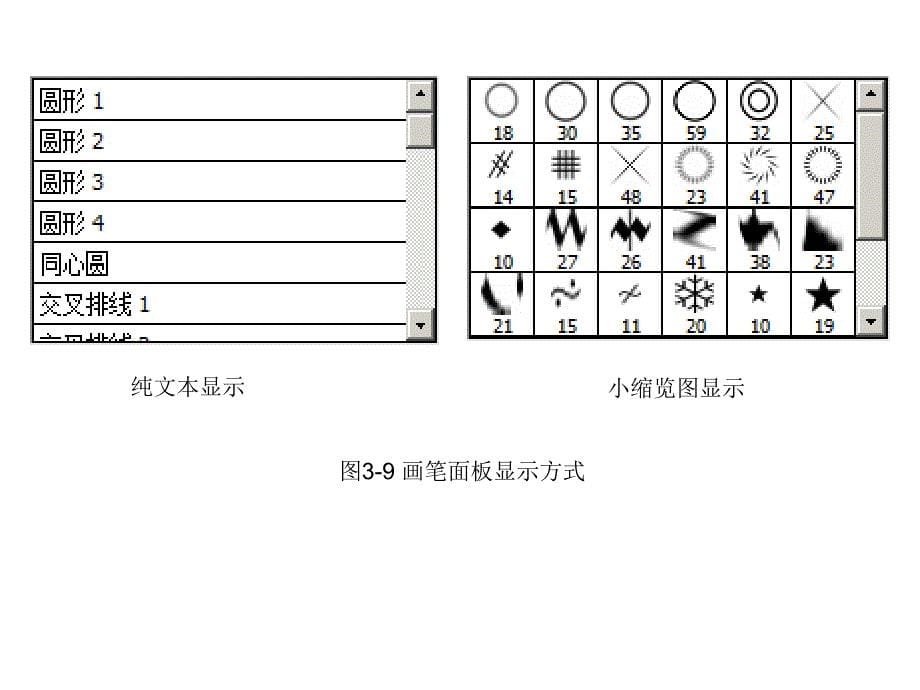 Photoshop图像编辑与处理 教学课件 ppt 作者 沈洪 朱军 等 3.2  工具箱中的绘画工具 3.2.1  画笔工具及画笔面板_第5页