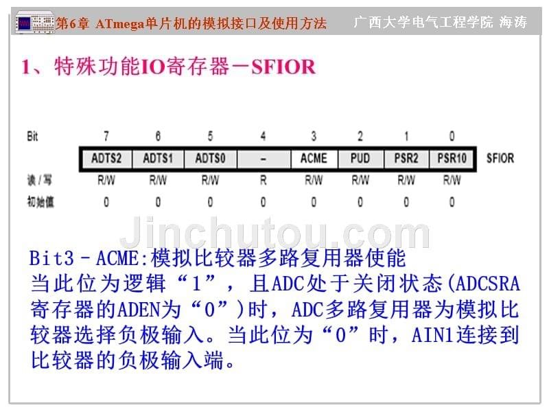 AT mega系列单片机原理及应用--C语言教程 教学课件 ppt 作者 海涛 第6章 ATmega 单片机的模拟接口及使用方法134~159_第5页