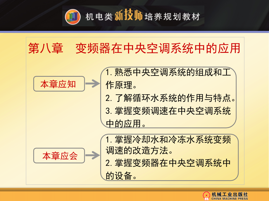 变频调速 教学课件 ppt 作者 陈立香主编 1_第八章　变频器在中央空调系统中的应用_第2页