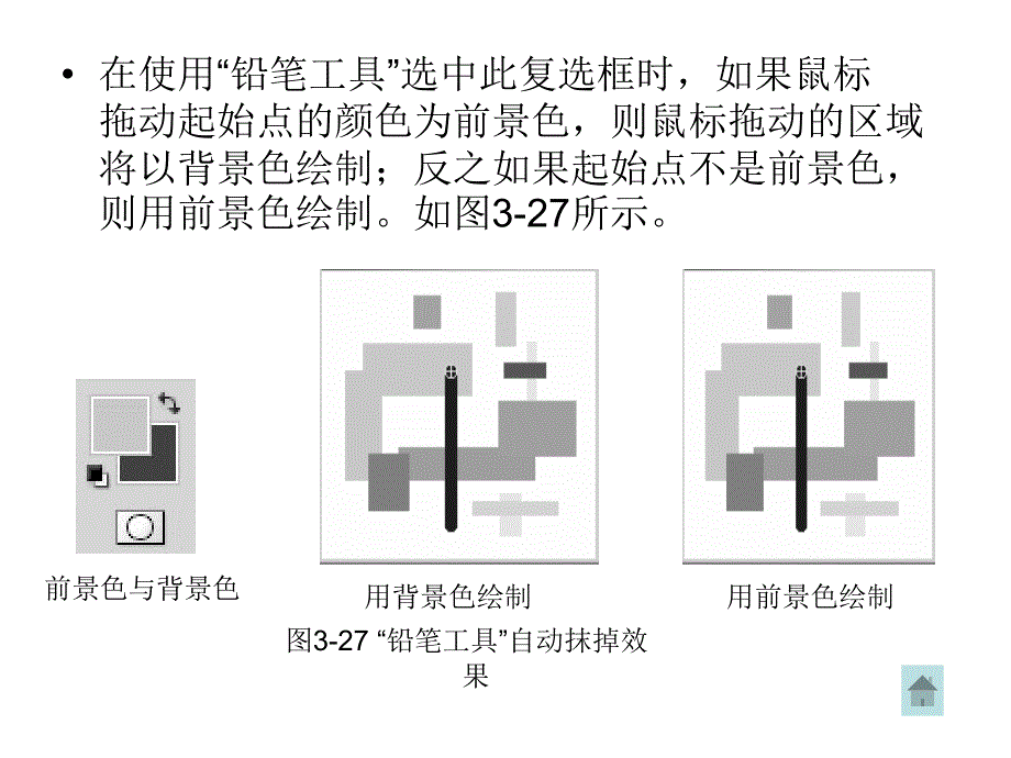 Photoshop图像编辑与处理 教学课件 ppt 作者 沈洪 朱军 等 3.2  工具箱中的绘画工具 3.2.2  铅笔工具_第2页