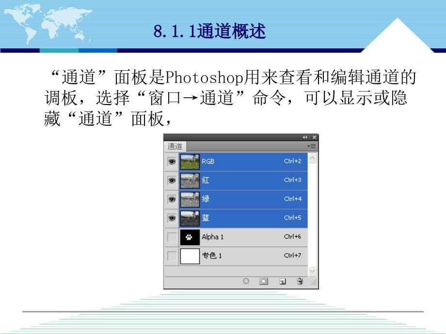 中文版Photoshop CS5案例与实训教程 教学课件 ppt 作者 李敏 第8章 通道和蒙版_第5页