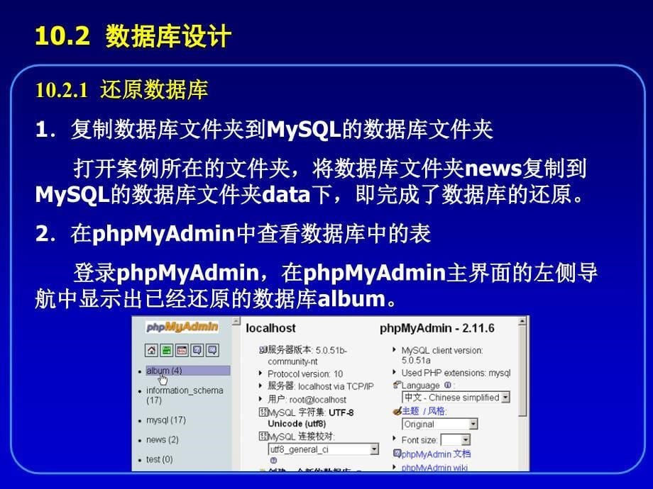 PHP+MySQL+Dreamweaver动态网站开发实例教程 教学课件 ppt 作者 刘瑞新 电子课件和案例素材 第10章  数字相册_第5页