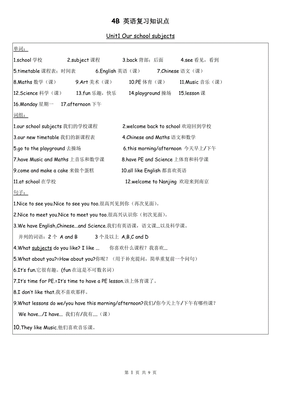 译林4b英语复习知识点_第1页