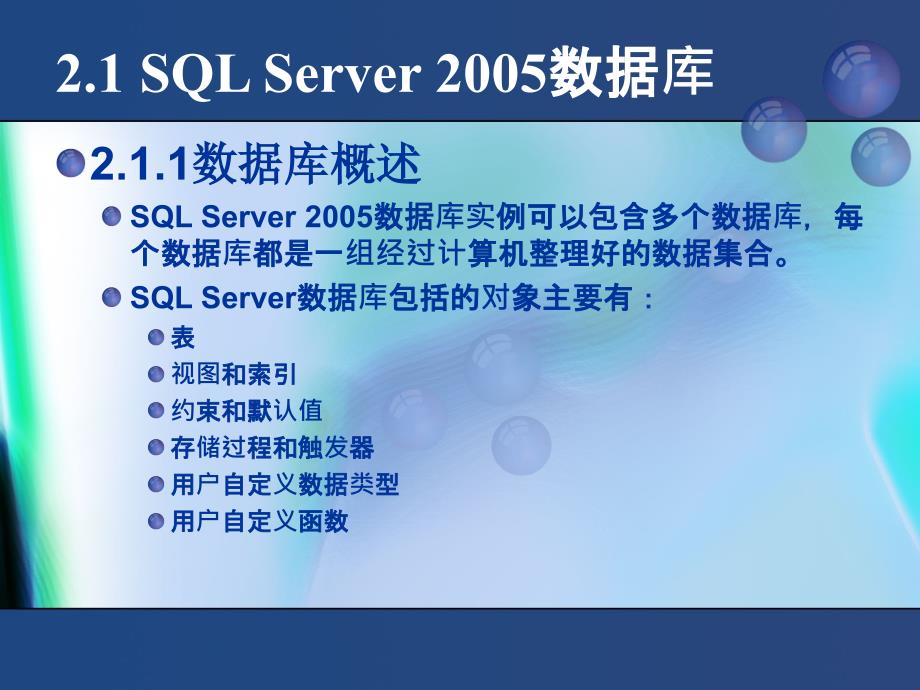 SQL Server 2005数据库技术与应用  教学课件 ppt 作者 赵丽辉 ppt 第2章  创建与维护数据库_第3页