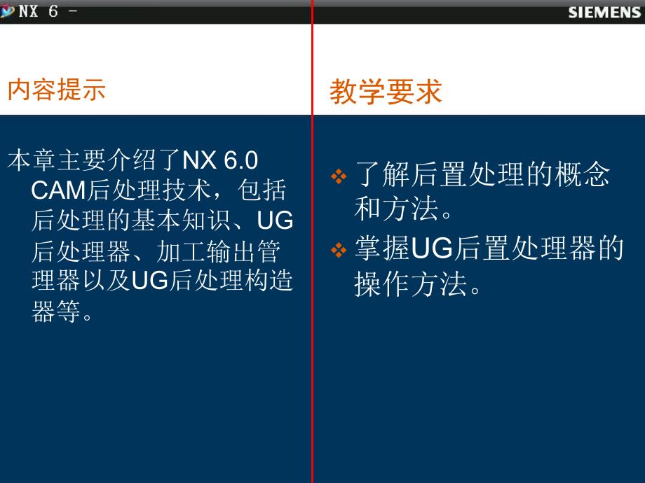 SIEMENS NX6.0 中文版 数控加工技术 教学课件 ppt 作者 戴国洪主编 1_ 第八章-后处理_第3页
