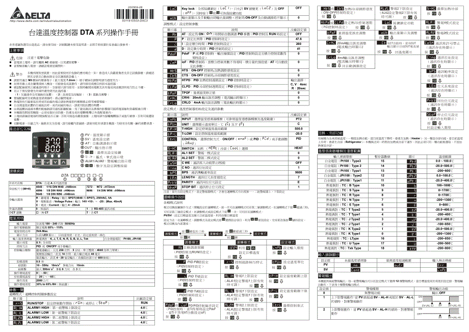 台达温度控制器dta4848说明书_第1页