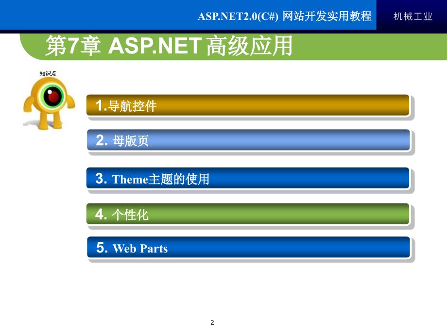 ASP.NET 2.0 C# 网站开发实用教程 教学课件 ppt 作者 梁晓晖 来继敏 ASP[1].NET2.0_第七章_第2页