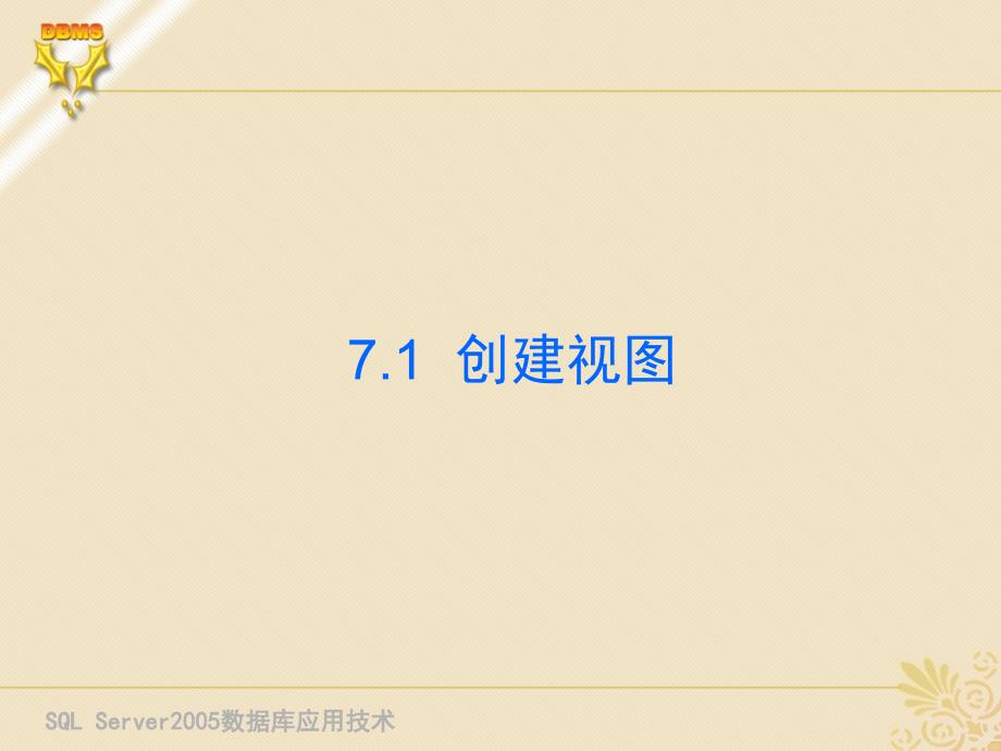 SQL Server 2005 数据库应用技术 教学课件 ppt 作者 刘宏 第7章 使用视图与索引_第2页