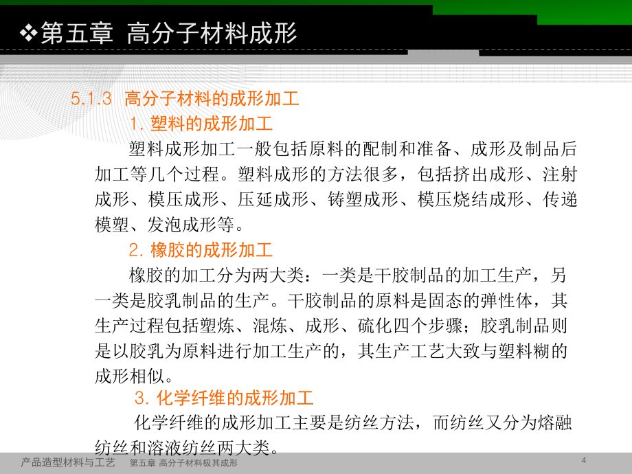 产品造型设计材料与工艺 教学课件 ppt 作者 赵占西 05有机高分子材料及其成形_第4页