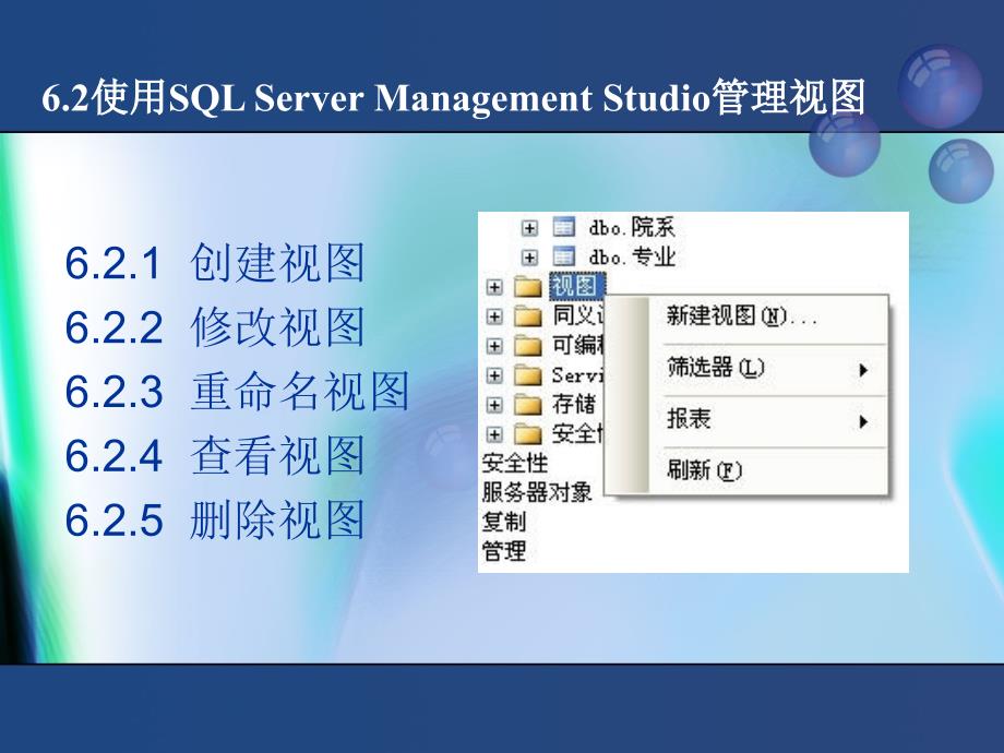 SQL Server 2005数据库技术与应用  教学课件 ppt 作者 赵丽辉 ppt 第6章  视图_第4页