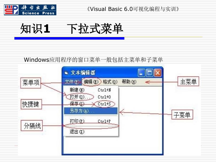 Visual Basic 6.0可视化编程与实训 教学课件 ppt 作者 于泽 主编 项目六  菜单与工具栏设计_第2页