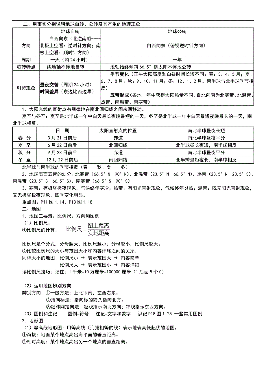 七年级~人教出版地理上册复习预习资料-2017年_第2页