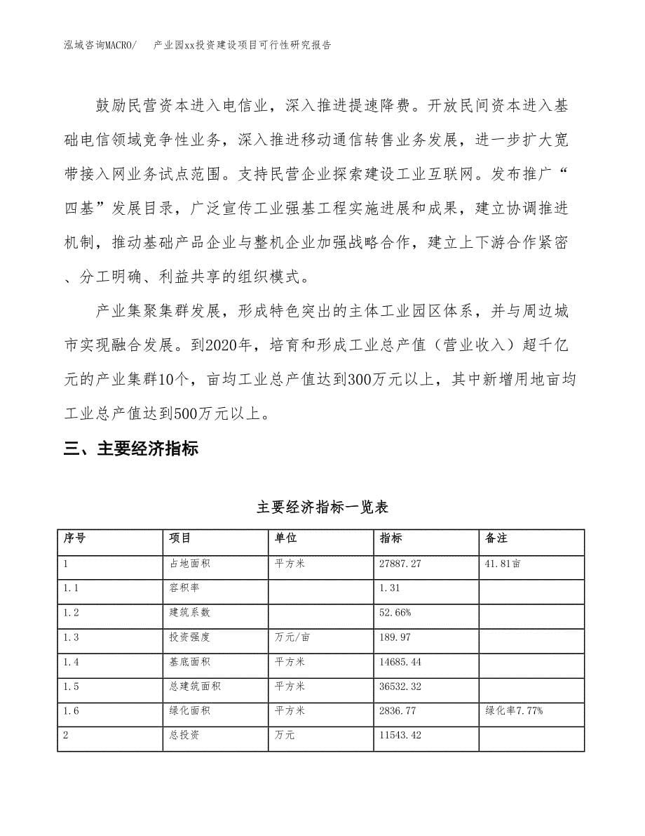 (投资11543.42万元，42亩）产业园xx投资建设项目可行性研究报告_第5页