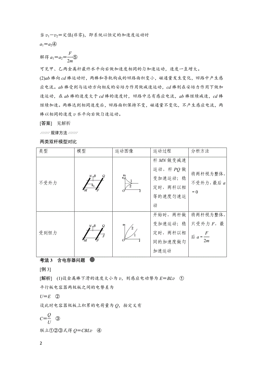 高考物理--电磁感应中的动力学问题(答案)_第2页