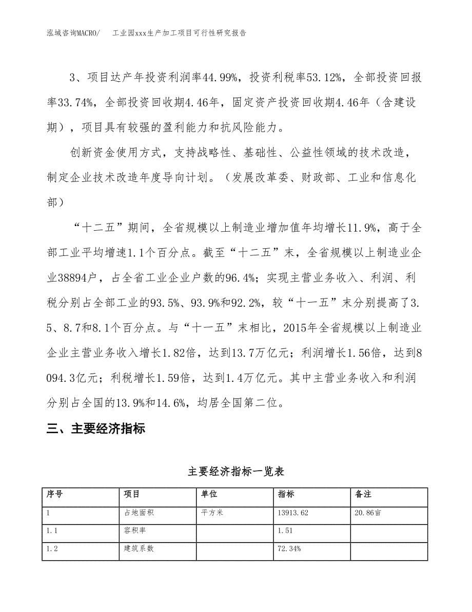 (投资4710.23万元，21亩）工业园xx生产加工项目可行性研究报告_第5页