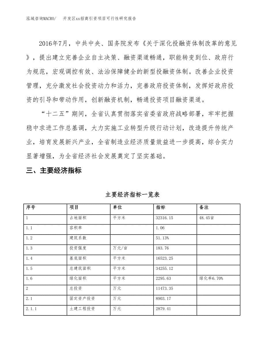 (投资11473.35万元，48亩）开发区xx招商引资项目可行性研究报告_第5页